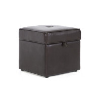 Baxton Studio XB-01-dark brown Sydney Brown Modern Ottoman - Storage Ottoman